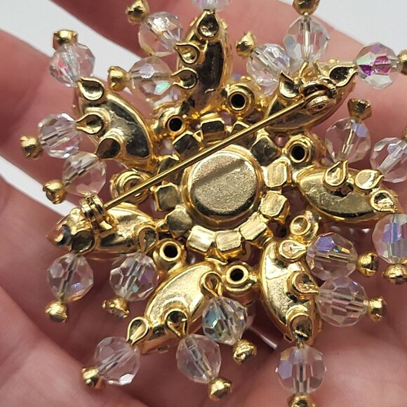 VTG  JULIANA D & E SPARKLING DANGLING FESTIVE RHINESTONES BROOCH PIN FAIRYCORE - Picture 5 of 9